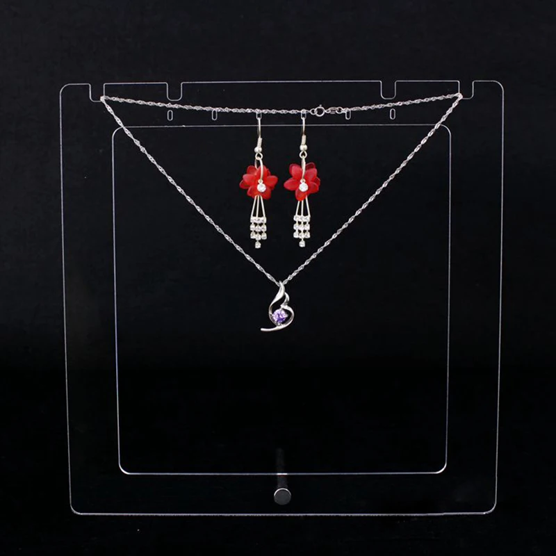 Acrylic Pendant Necklace Display Stand Holder Metal Rod Support Influencer Marketing Jewelry Photography Rack Earrings Organizer