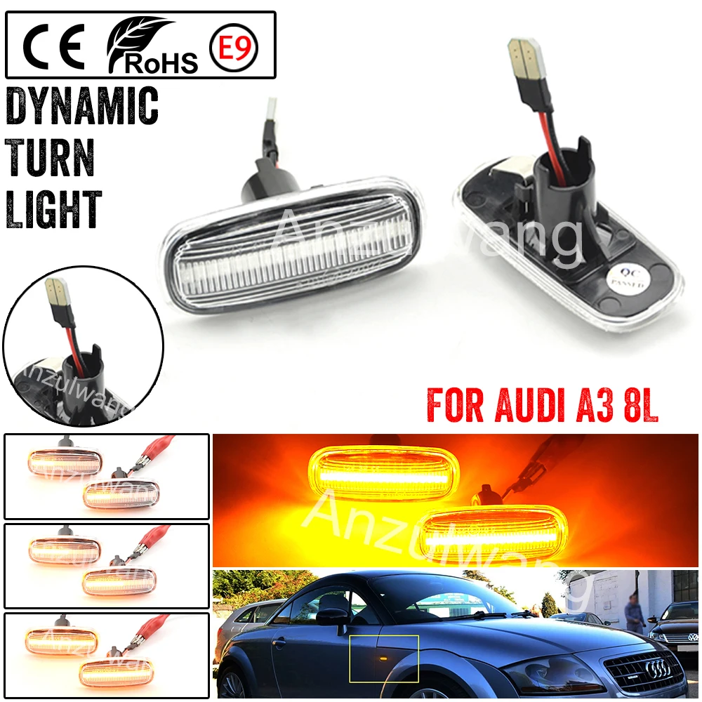 

Fit For Audi A3 S3 8L 2000-2003 For Audi A8 D2 1999-2002 LED Dynamic Side Marker Turn Signal Lights Indicator Lamps