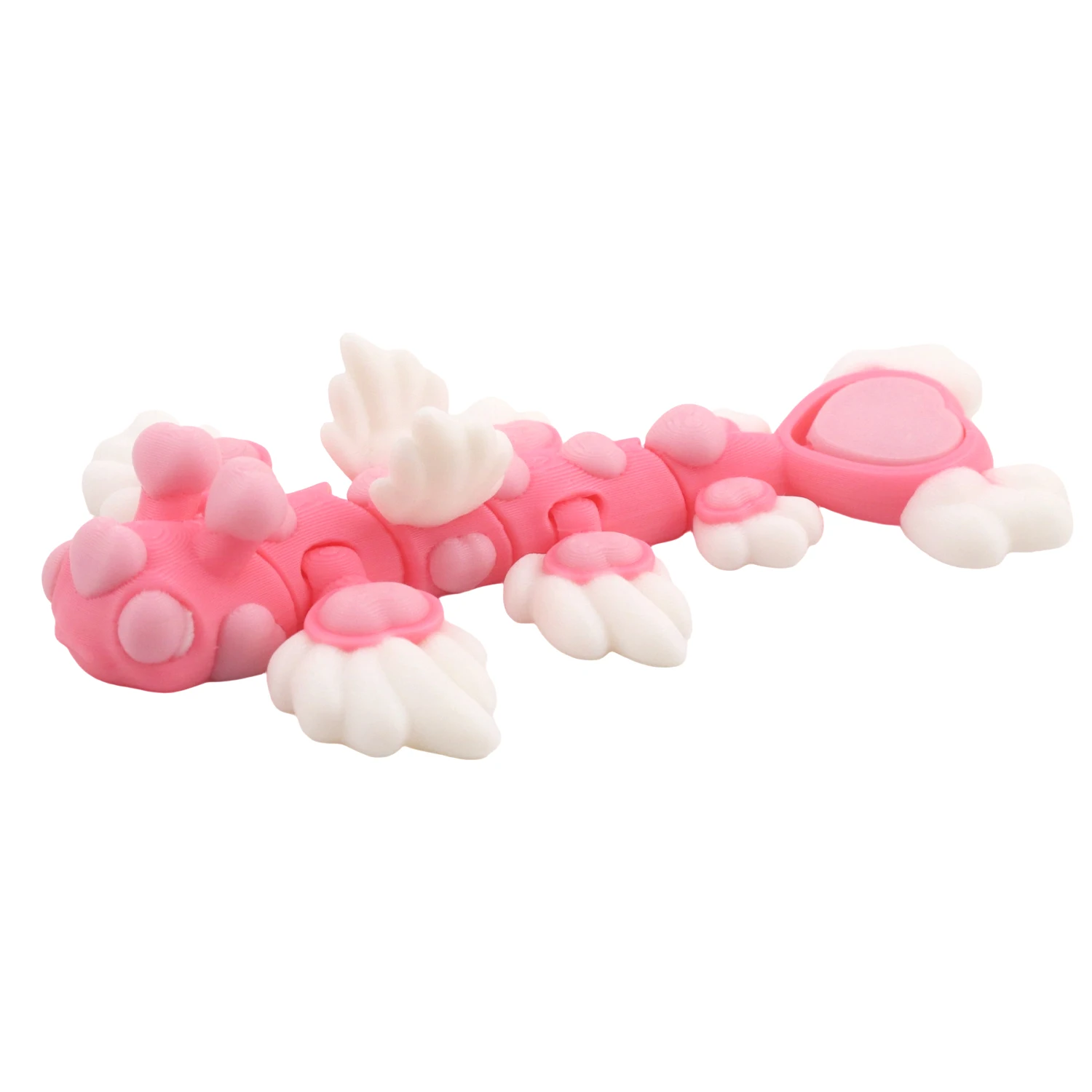 

3D printed integrated joint movable love dragon, adult stress relief toy, multi-color desktop ornament