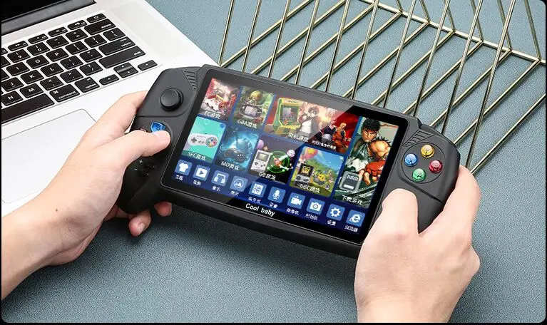7 inch Retro handheld game console many emulators 16G 3000 games double Joystick for GBA NES retro game console