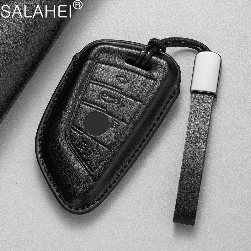 Leather Car Key Case Cover for BMW X1 X3 X5 X6 X7 1 3 5 6 7 Series G20 G30 G11 F15 F16 G01 G02 F48 Protector Shell Accssories