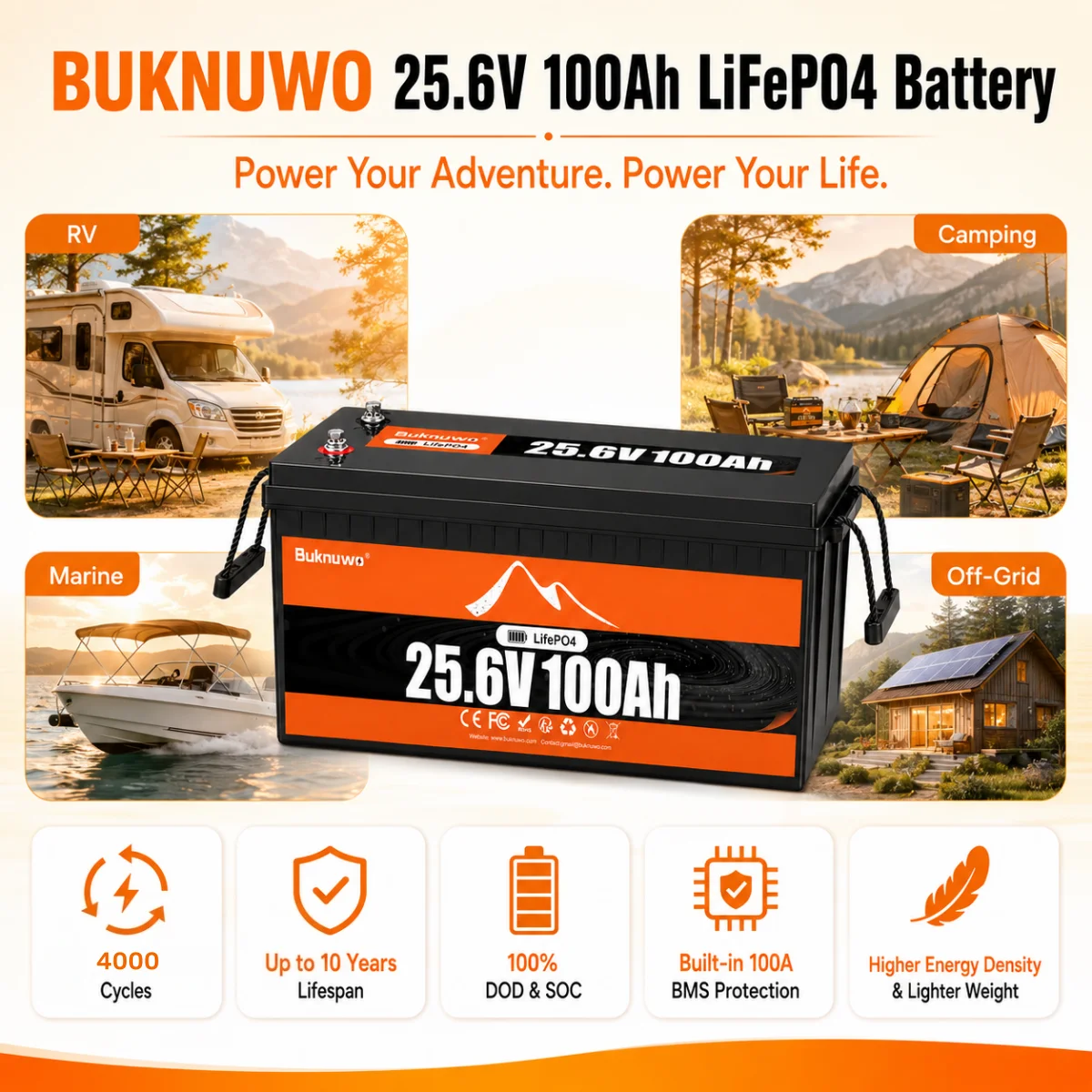 Buknuwo LiFePO4 24V/25.6V 100A - Lifepo4 12V 100Ah Bms Bluetooth review and price