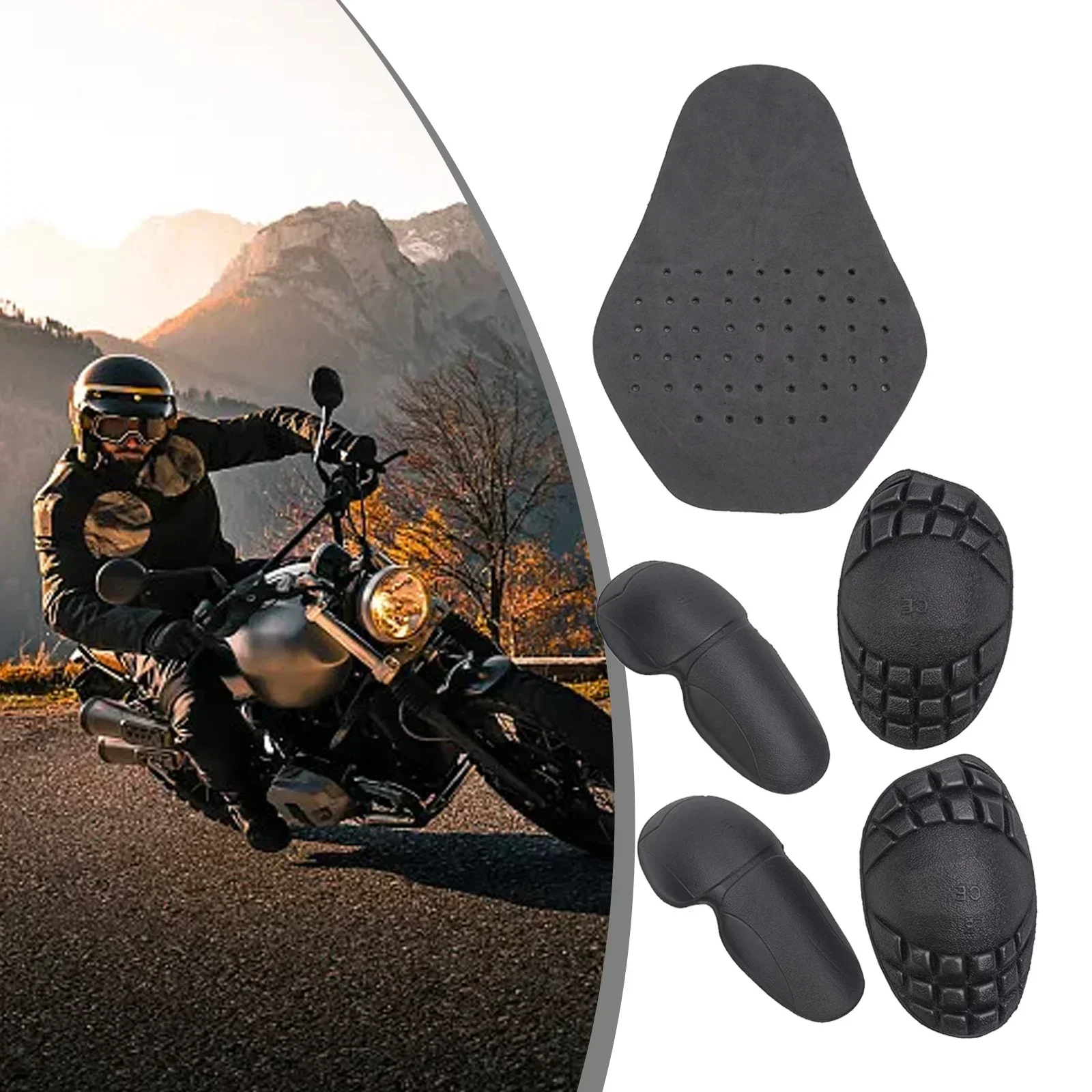 5Pcs Motorcycle Protector Bike Riding Jacket Back Elbow Shoulder Armour Insert Protector For Protecting Safety Accessories