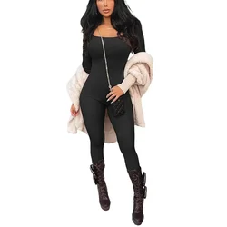 Frauen Skinny Jumps uit einfarbig gerippt gestrickt Langarm Bodycon Jumps uit Stram pler trainieren Sport Yoga Spiel anzüge
