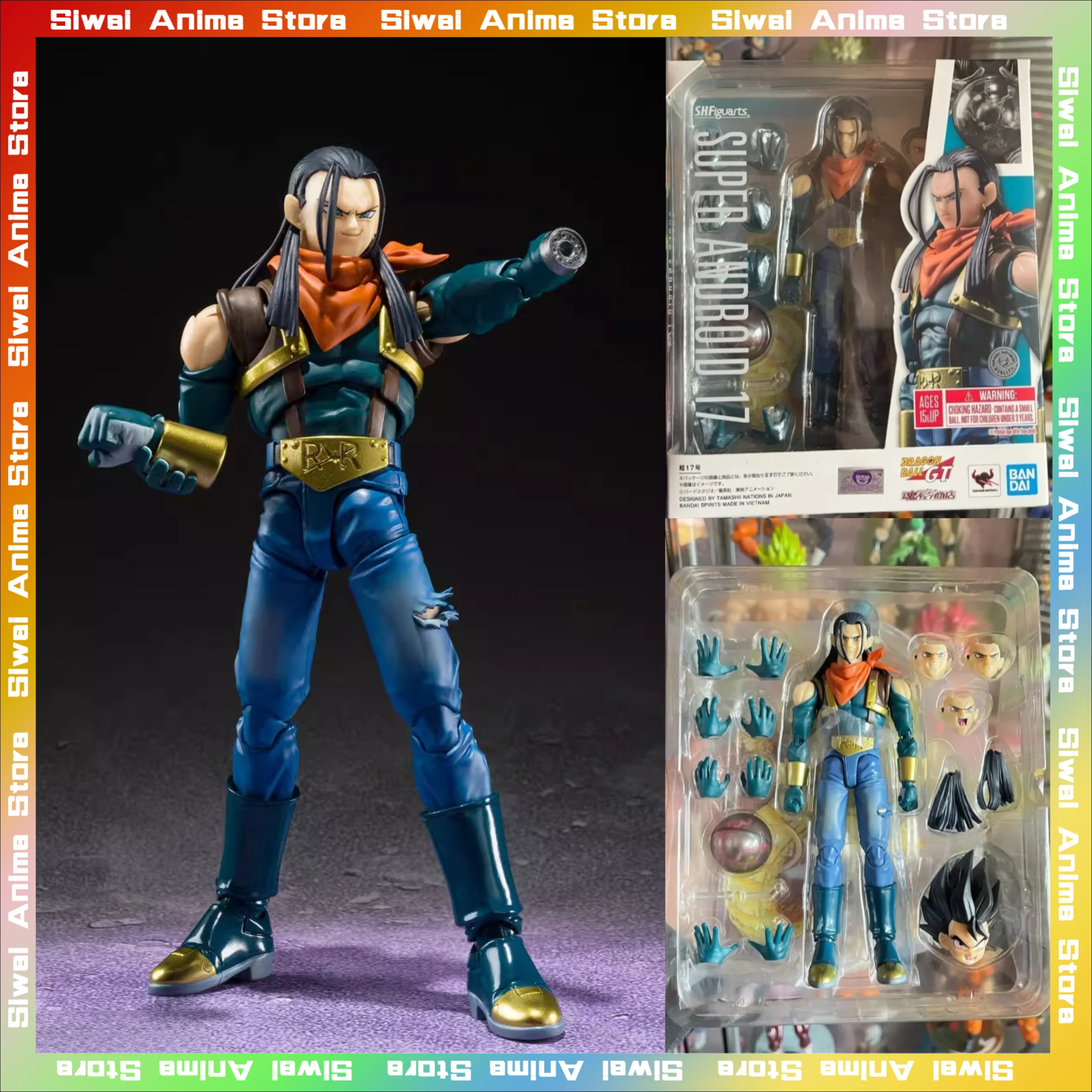 

Origina Bandai Dragon Ball GT Ultimate Super Android 17 S.H.Figuarts Аниме Фигурка Коллекция Фигурка Модель Игрушки Подарки