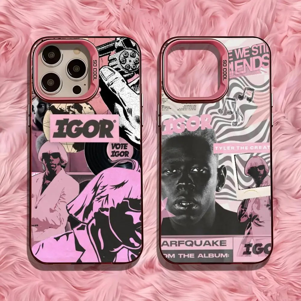 Funda I-IGOR T-Tyler para iPhone 17/16/15/14/13/12/11 Pro Max, de TPU Plateado de Lujo, Resistente a Impactos y Arañazos