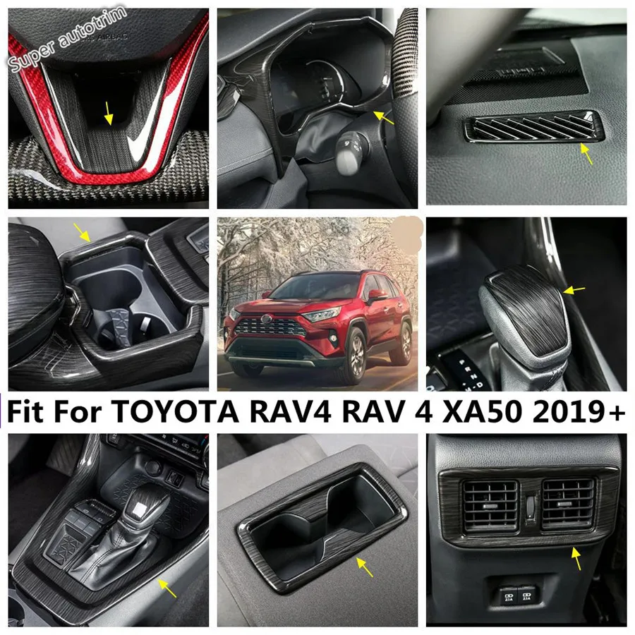 

Auto Accessories Black Brushed Inner Door Armrest Window Lift Button Cover Trim Fit For TOYOTA RAV4 RAV 4 XA50 2019 - 2024 ABS