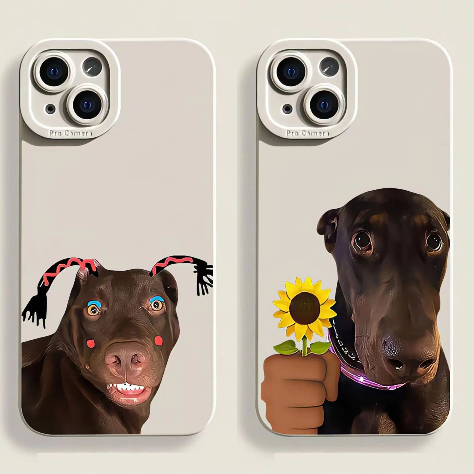 Spoof Animal Puppy Phone Case For Iphone 15 Pro Max 14 Plus 13 12mini 11 Xr Xsmax 7 8 Wrestling Straight Edge Full Cover Case