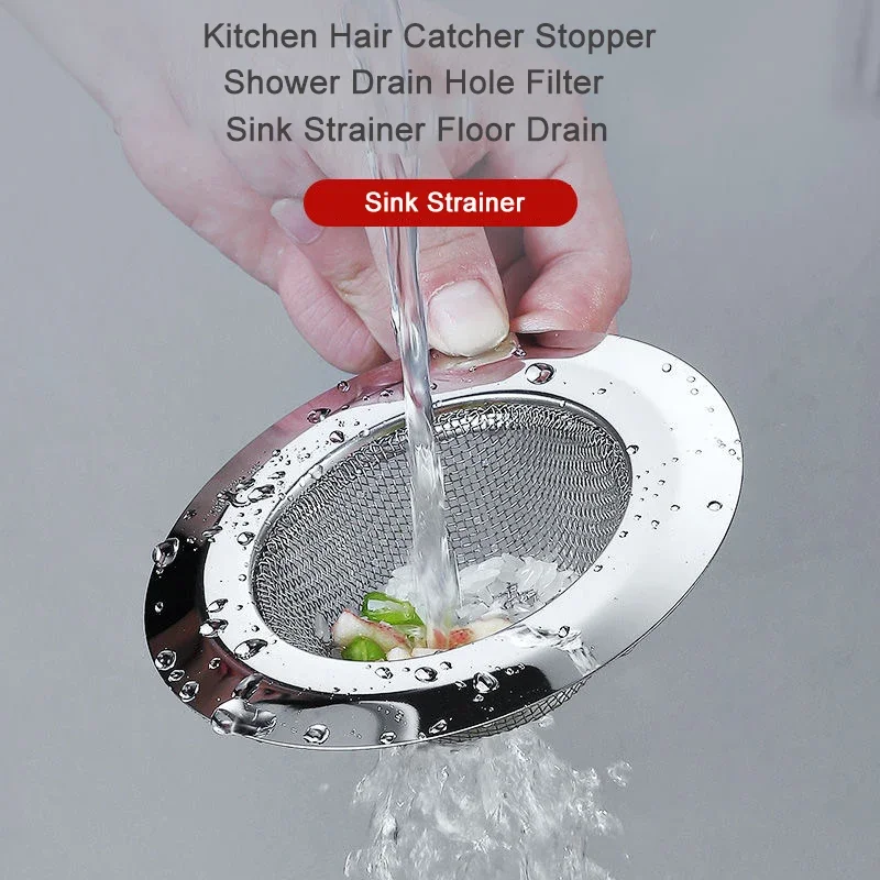 Kitchen Stainless Steel Sink Filter Shower Drain Hair Catcher Stopper Filter Bath Floor Drain Cover Anti-clogging Sink Strainer