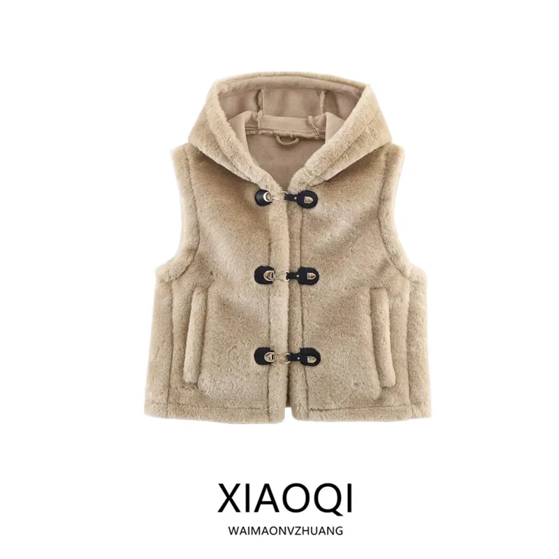 Fall 2025 New Women's Fce Vest Coat Design Sense Rope Knot Decoration Commute Sle Single Button Pure Color Other Material