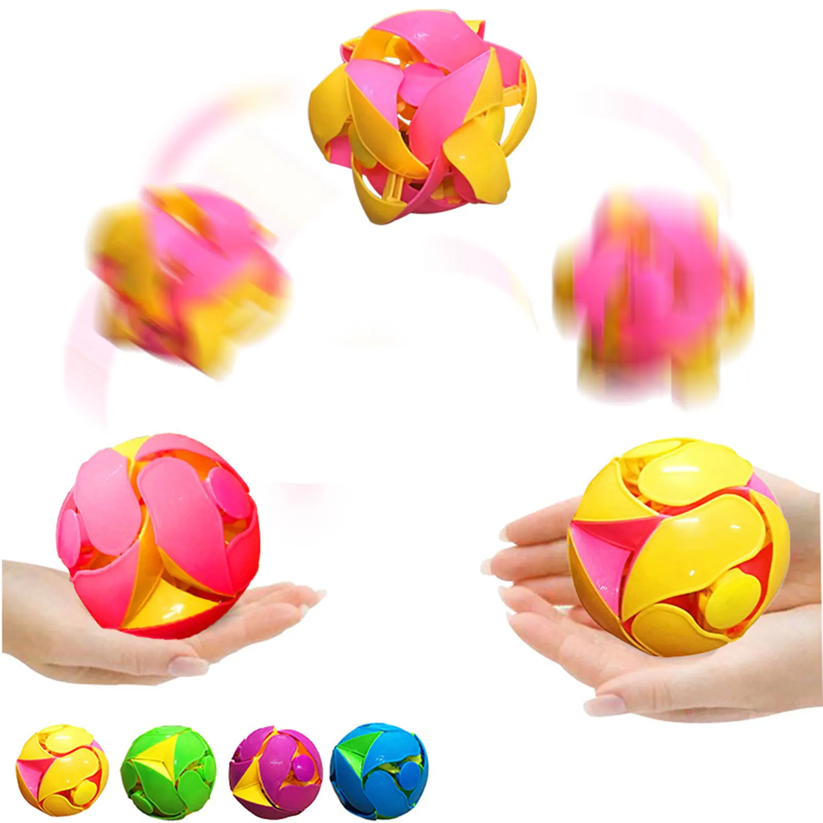 Magic Color Changing Ball Toy - Hand Throwing Sensory Decompression Ball for Stress Relief, Fun Gift for Kids & Adults