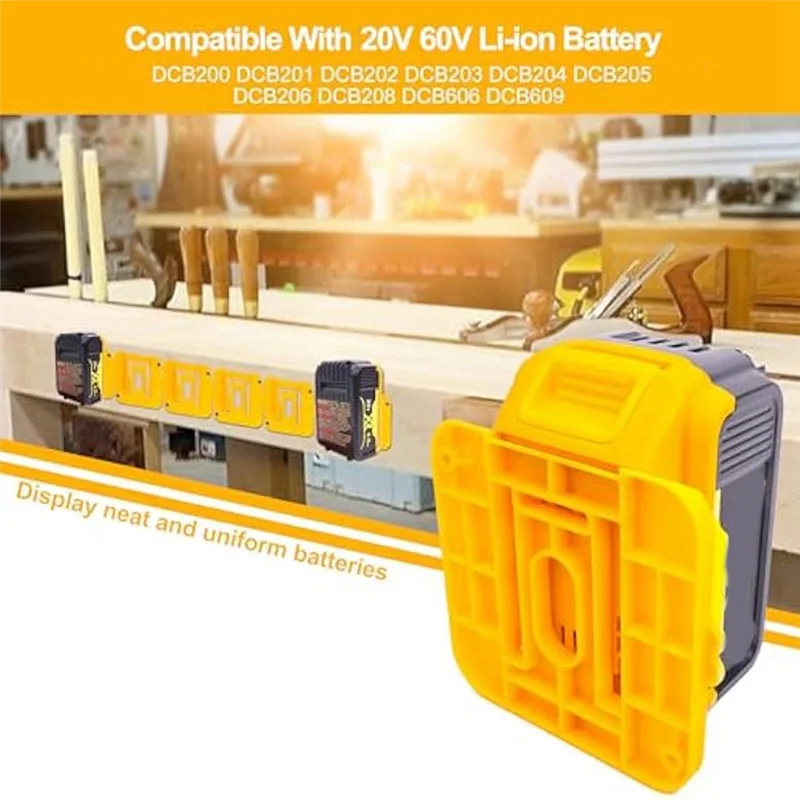 Most-12Pack حامل البطارية لبطارية 20 فولت يتصاعد حامل قفص الاتهام صالح ل DCB200 DCB201 DCB202 DCB203 DCB204 ث/24 مسامير