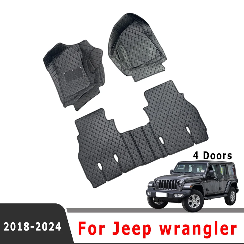 

Car Floor Mats Trunk Carpets For Jeep Wrangler JL 4 door 2024 2023 2022 2021 2020 2019 2018 Auto Interior Accessories Products