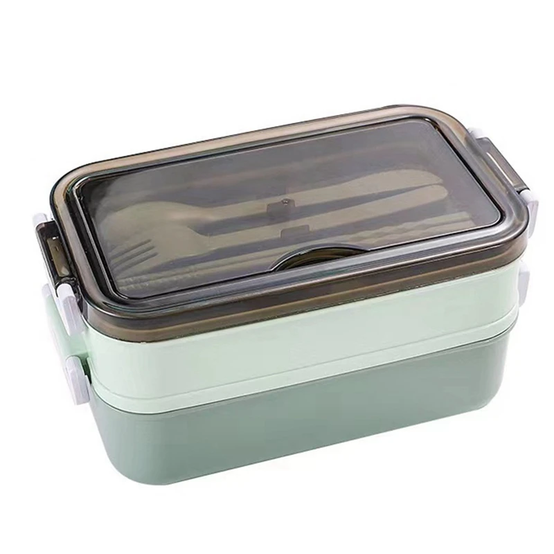 2 Layer Lunch Box Microwavable Lunch Box Food Storage Box Bento Box For Students Kids Office Workers