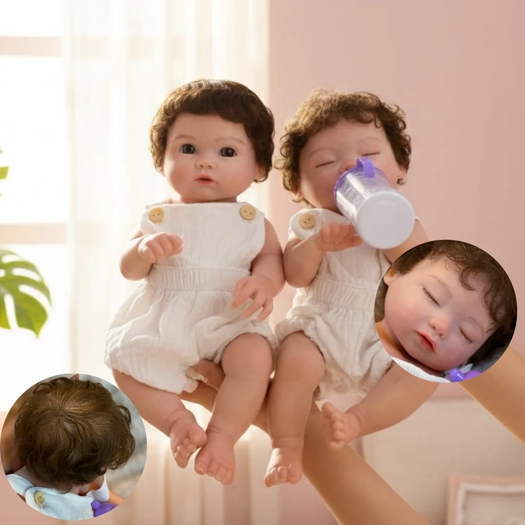 

AnjoDoll 13Inch Silicone Girl&Boy Reborn Dolls Can Open Mouth Real Soft Solid Silicone Play Doll Toys silicone real cuerpo