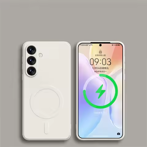 Original Liquid Silicone Magnetic Wireless Charge Case For Samsung Galaxy S24 S23 S22 S21 Ultra Plus FE Magsafe Shockproof Cover