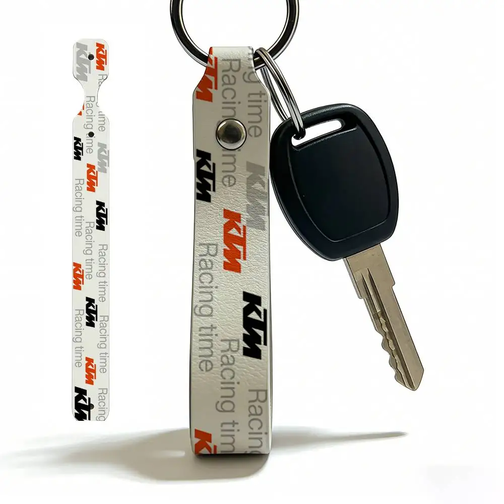 Fashion For KTM Soft PU Leather Motorcycle Keychain Lightweight Key Holder For Scooter Racing