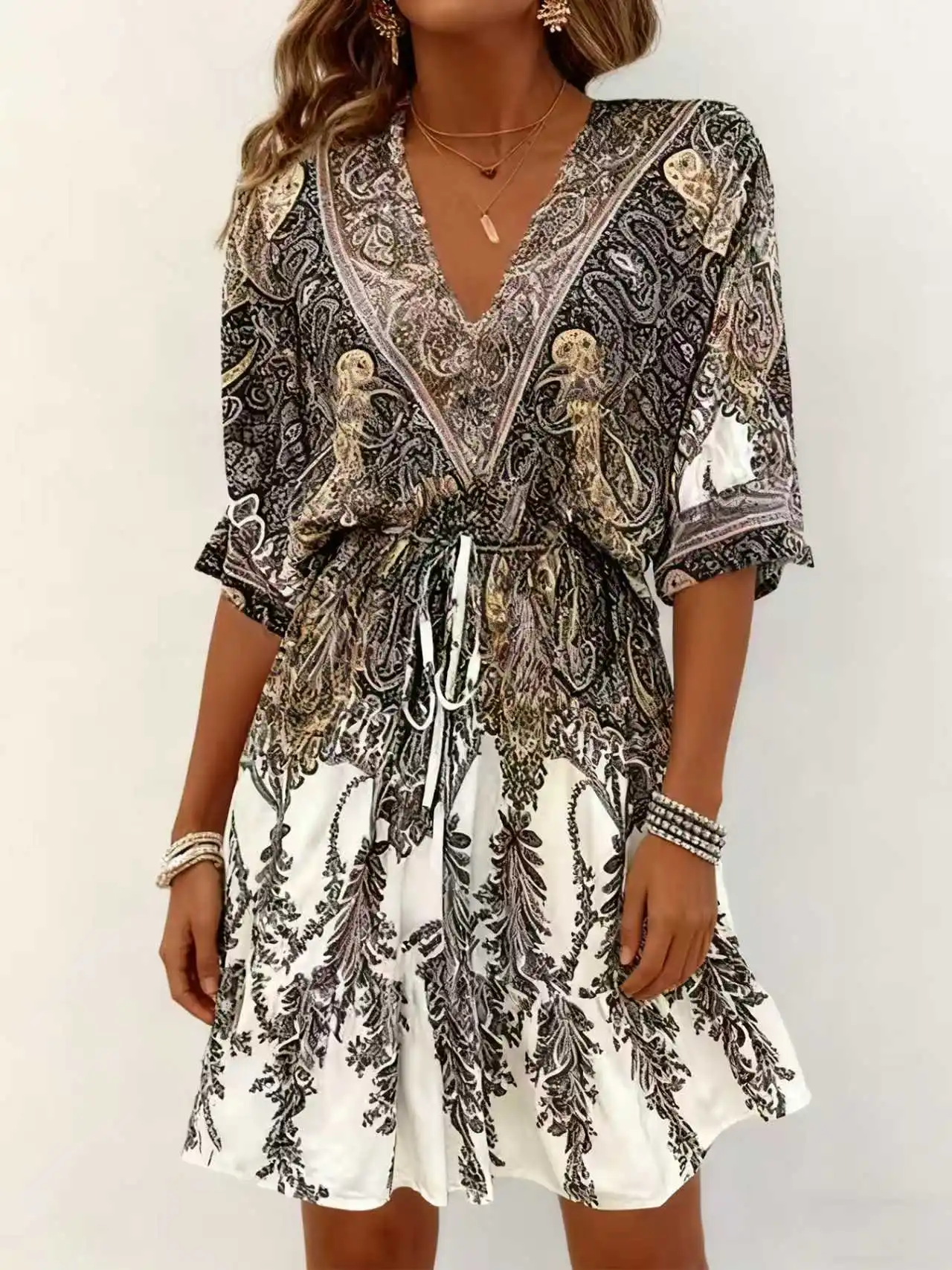 classic dresses for women tuduoms Women's 1950s Vintage Church Dress Elegant Floral Mesh Puff Sleeve Party Dress Retro Rockabilly Swing : Clothing, Shoes & Jewelry Color:Off White/Multi and a flattering fit Bardot Women's Karoline Boucle White Ruched Mesh Halter Neck Maxi