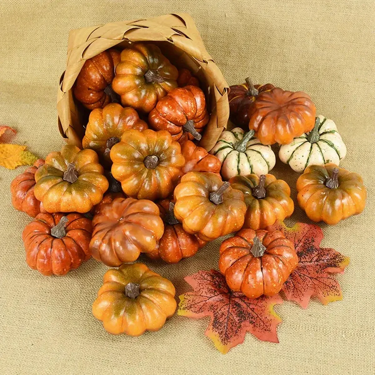 Calabazas artificiales, decoraciones de vegetales de imitación de plástico, para Acción de Gracias, cosecha, hogar, granja, manualidades DIY, adorno de fiesta