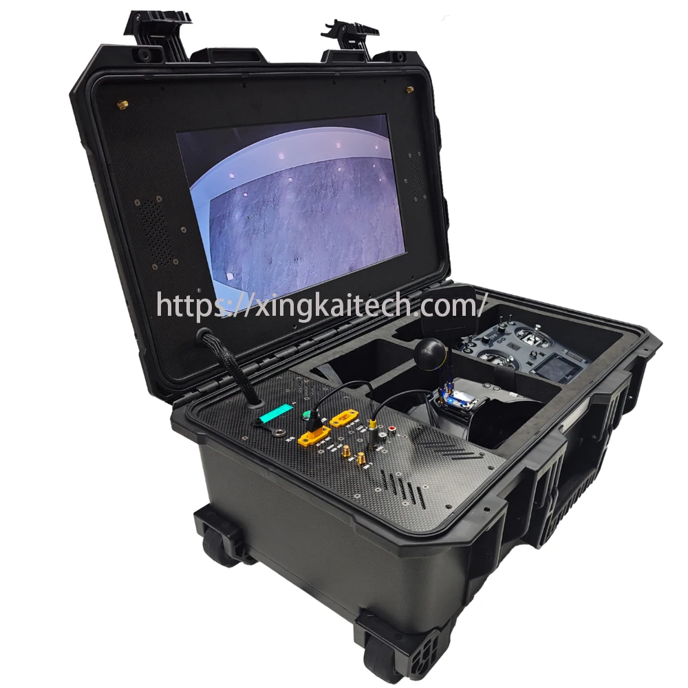 Video Screen Mounted FPV Drone Mission case Portable Ground Control System Goggler Remote Controller Battery Accessories