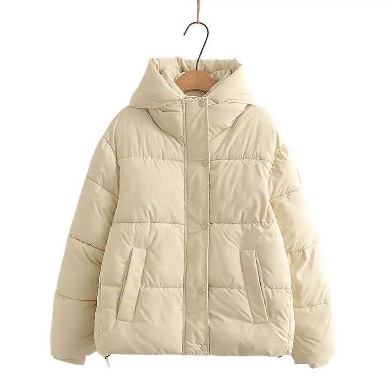 

[Готовый запас] Высококачественная женская зимняя толстая теплая хлопковая куртка, женские парки с рукавами, маленькие утепленные куртки с капюшоном и круглыми этикетками