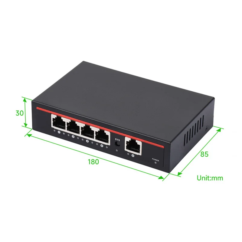 

SKU-33003 Waveshare AC PoE Integrated Gigabit Router, 5 Gigabit Ports, Standard PoE Power Supply Output, AP Management