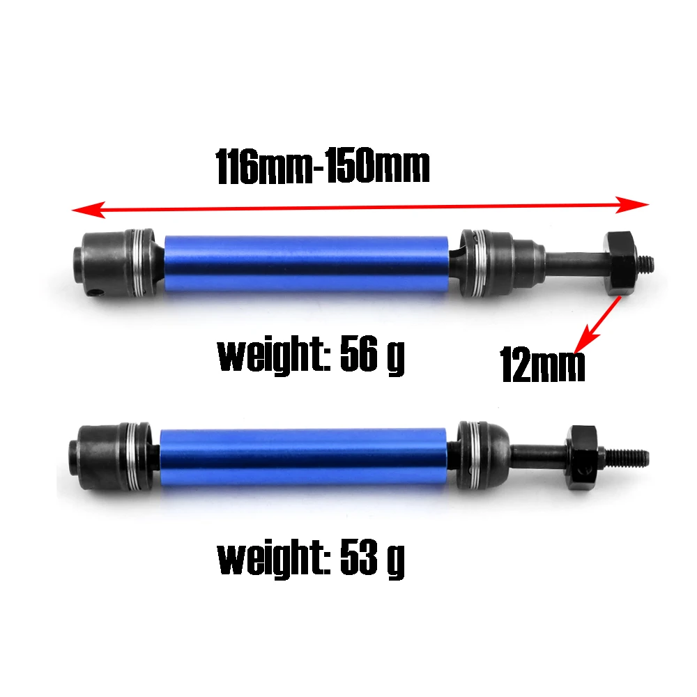 For TRAXXAS 1/10 RC Car RUSTLER HOSS Stampede 4X4 VXL Metal Front ＆ Rear Drive Shaft Assembly CVD Universal Joint MONSTER TRUCK