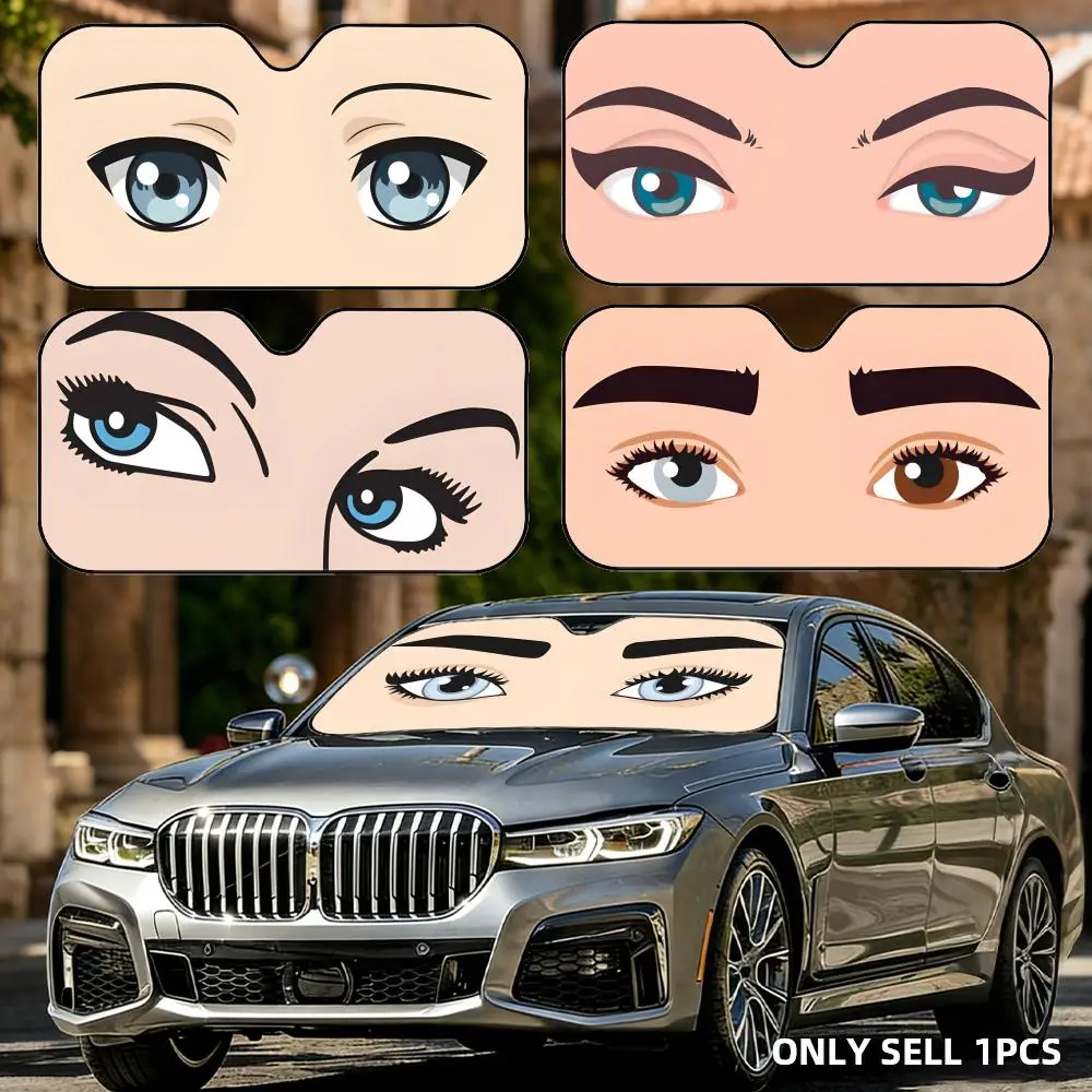 

Eye Sun Visor Foldable Universal Car Windshield Sun Shade UV Protection Reusable Heat Insulation Foldable Cover
