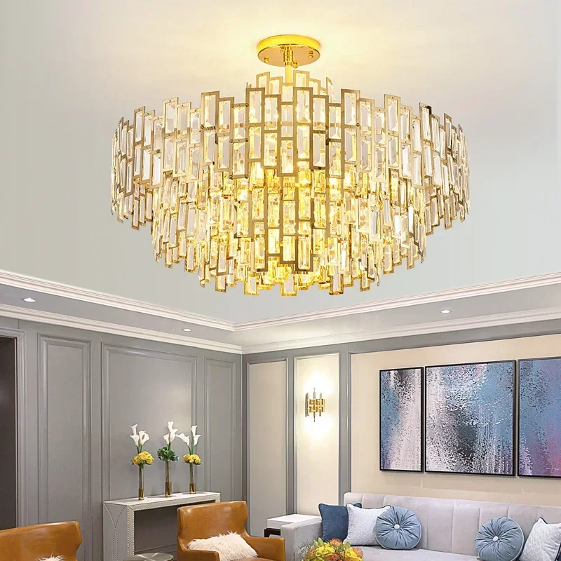 

High End Luxury Designer K9 Crystal Chandelier For Living Room Dining Table Lobby Restaurant Indoor House Lighting Fixture