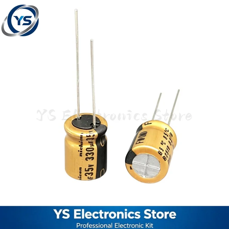 10-200pcs 35V330UF NICHICON FW Series 10X12,5mm Hi-Fi Audio Electrolytic Capacitor UFW1V331MPD 330UF35V 35V330UF Original NEW