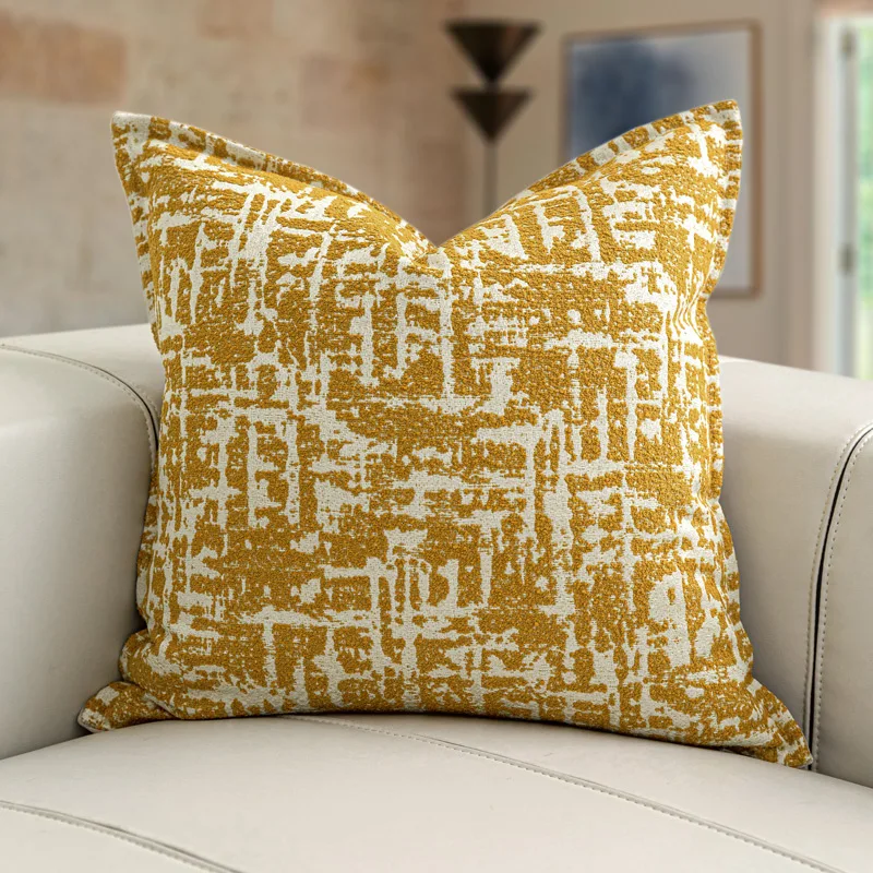 Yellow Pillow Texture Cushion Case Luxury Simple 45x45 50x50 Decorative Pillow Cover For Sofa Chair Bedding Home Decorations