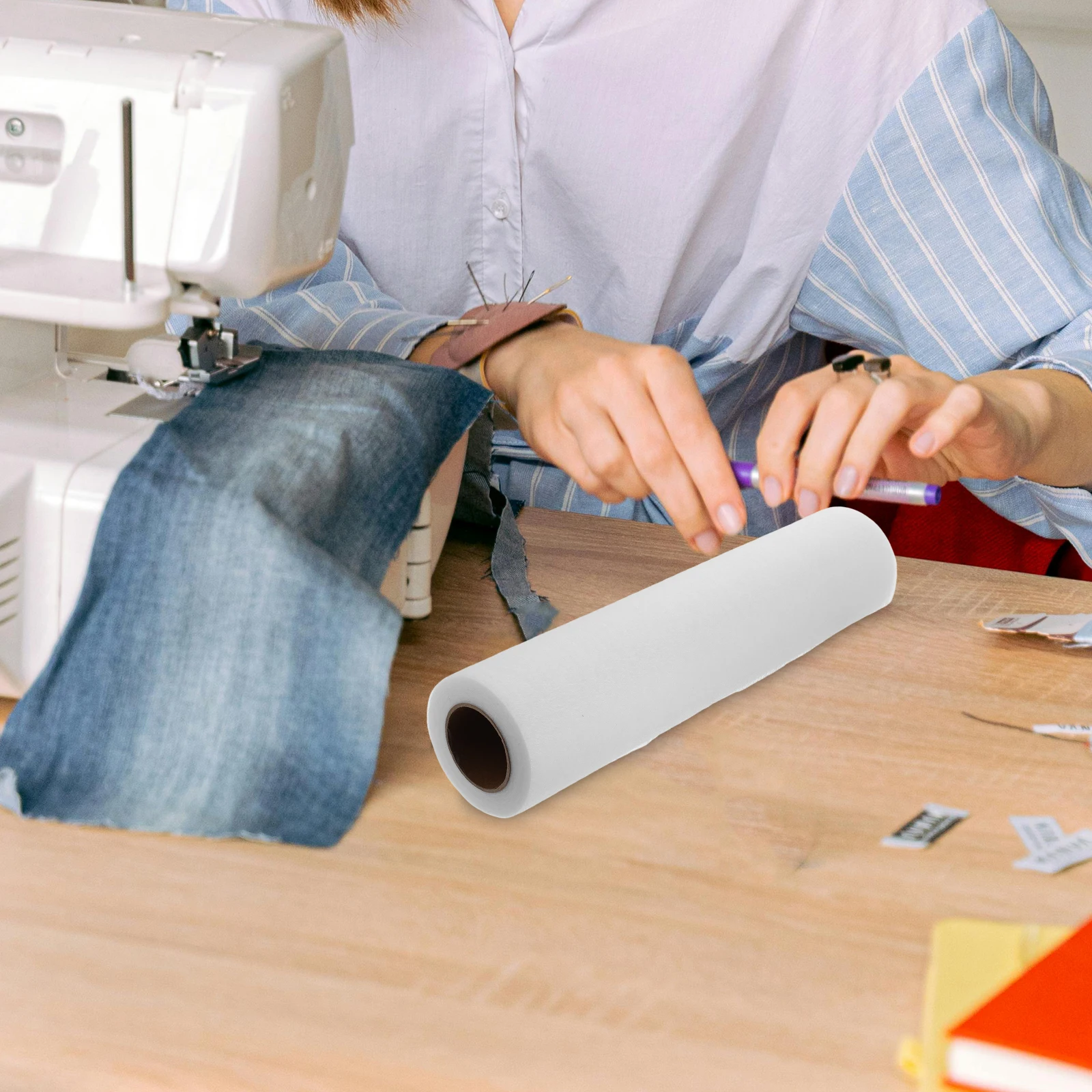 

White Double Sided Fusible Interfacing Non-Woven Sewing Stabilizer for DIY Crafts Quilting High Adhesion Versatile Lightweight