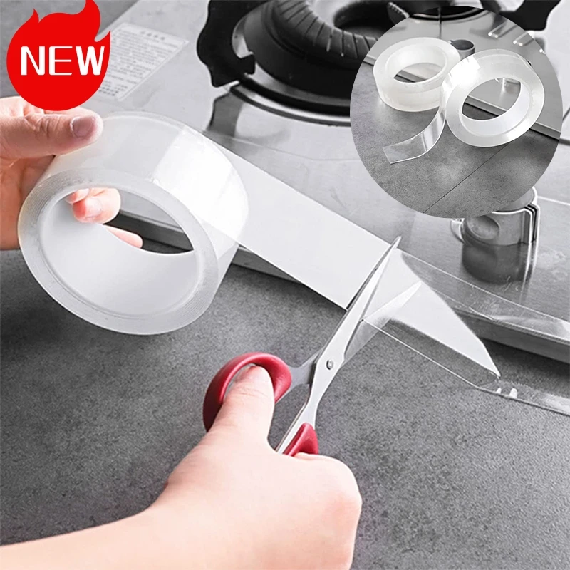 Kitchen Waterproof Tape Anti-Mildew Transparent No Trace Acrylic Kitchen Sink Bathroom Welt Strong Self-Adhesive Tape 1PCS