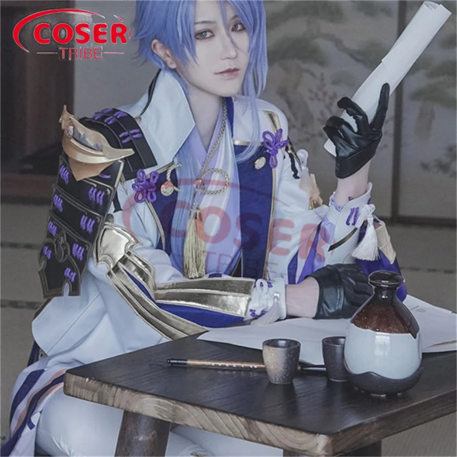 Coser Stam Anime Spel Genshin Impact Kamisato Ayato Diffuse Tentoonstelling Halloween Carnaval Rol Cosplay Kostuum Complete Set