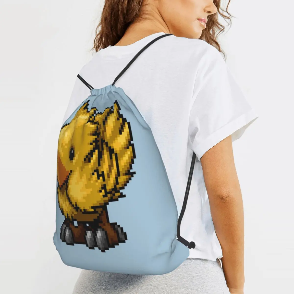 

Pixelart Chocobo Backpacks Fashion Drawstring Bags Storage Bag Book Bags for Travel School