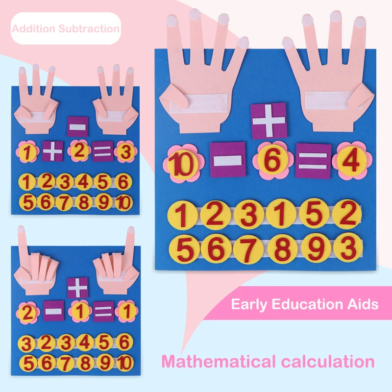 Tablero de fieltro para niños, Educación Temprana, iluminación cognitiva, matemáticas, tablero ocupado