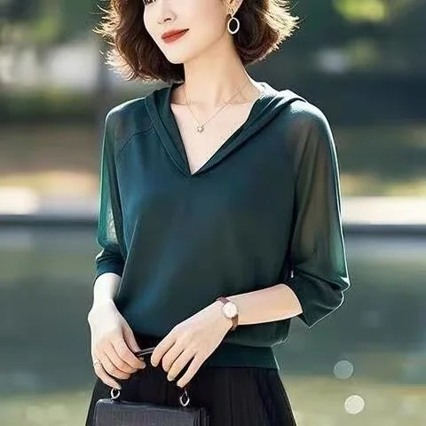 

High-End Lightweight Women's Faionable Long Sve Hoodie Base irt Spring Autumn New Arrival Commute Sle Artistic Design