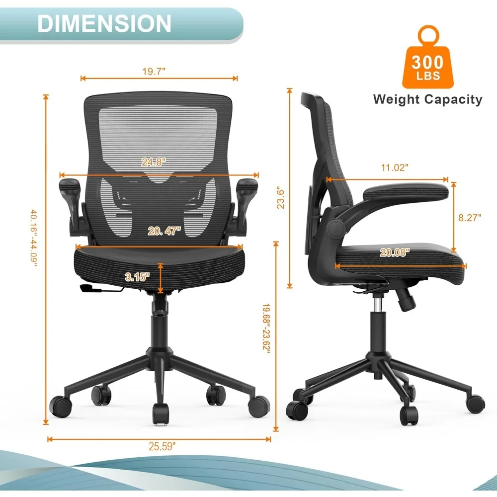 Ergonomic High-Back Office Chair with Adjustable Height for Home and Executive Desk Support
