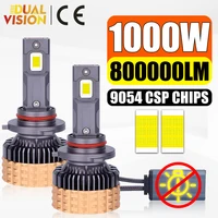 2 luces de coche H7 LED 1000W 6500K H4 800000 LM Canbus H11 H8 H1 HB3 9005 HB4 9006 9012 HIR2 9054 CSP Chip Mini tamaño lámpara antiniebla 12V