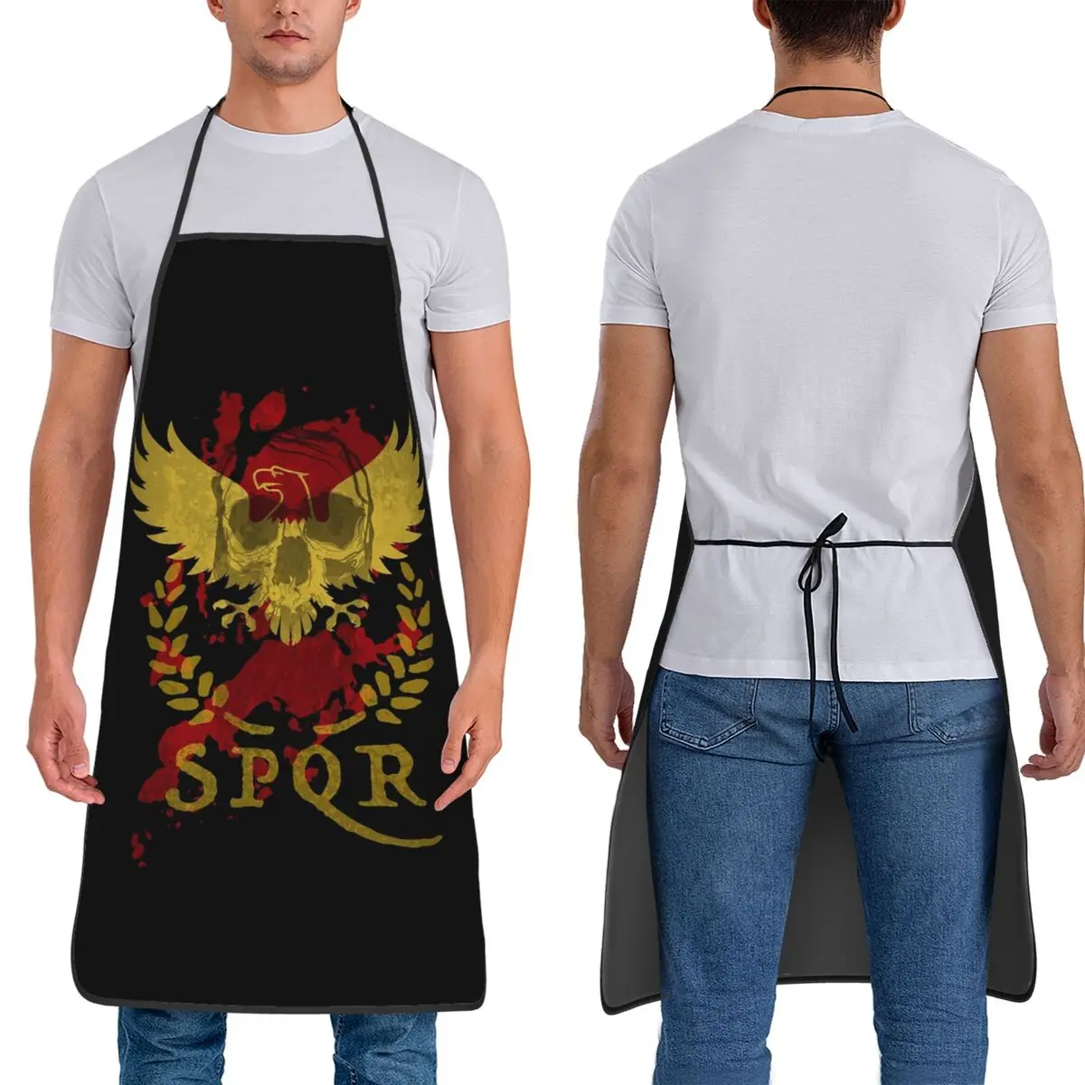 Rome SPQR Roman Apron Chef Cooking Tablier Sleeveless Bib Kitchen Cleaning Pinafore for Women Men Painting