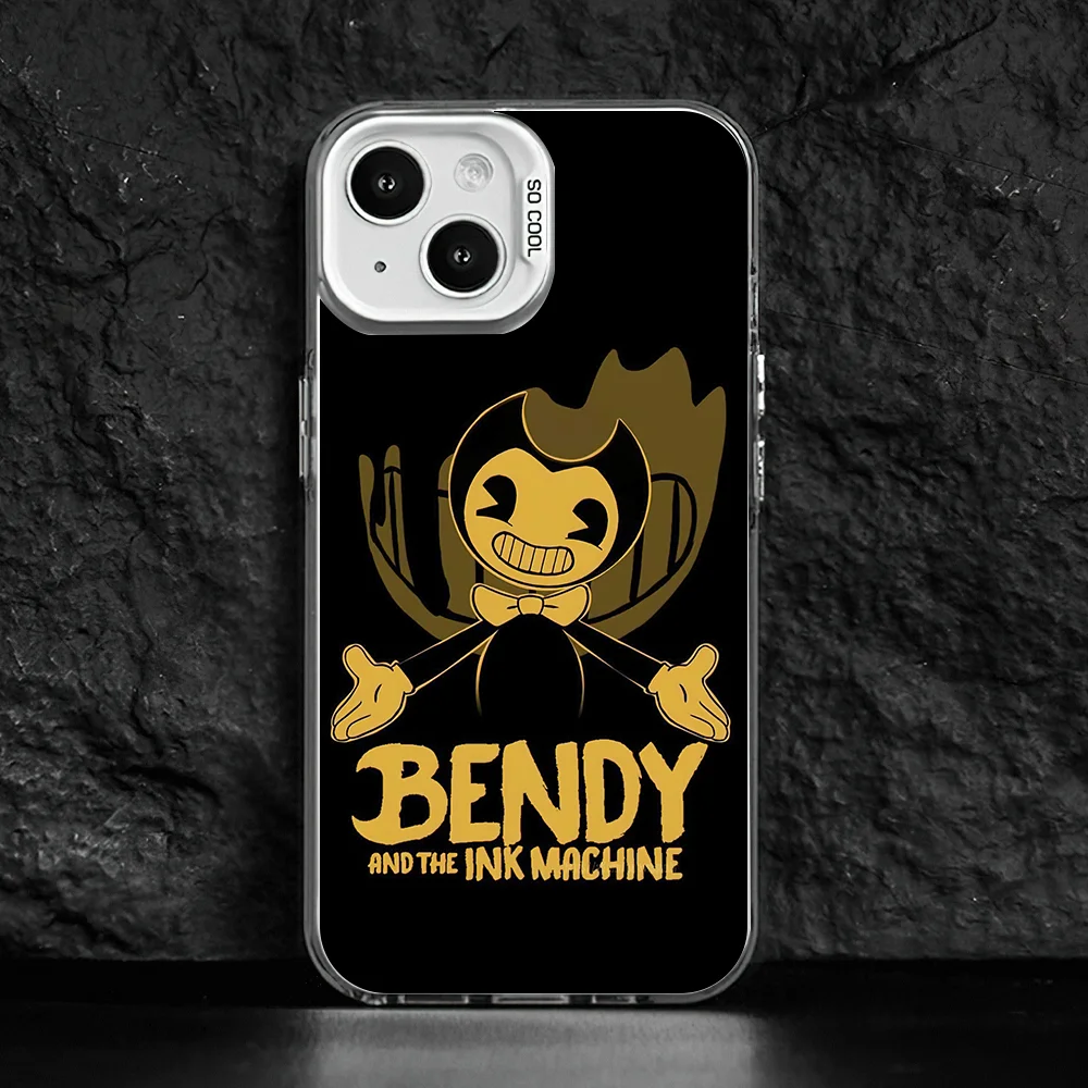 Game B-Bendy and the ink Machines Phone Case for iPhone 12 11 13 14 15 16 Max Pro Plus Laser Cover