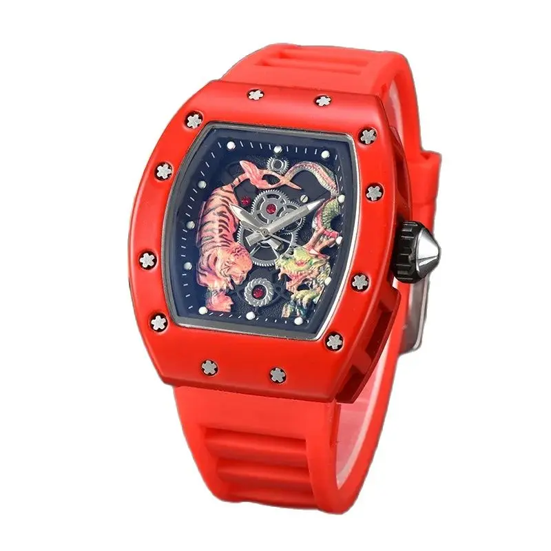 Men's Watch Richard Luxury Brand Designer Men Quartz Watches Fashion Tiger Dragon Watch