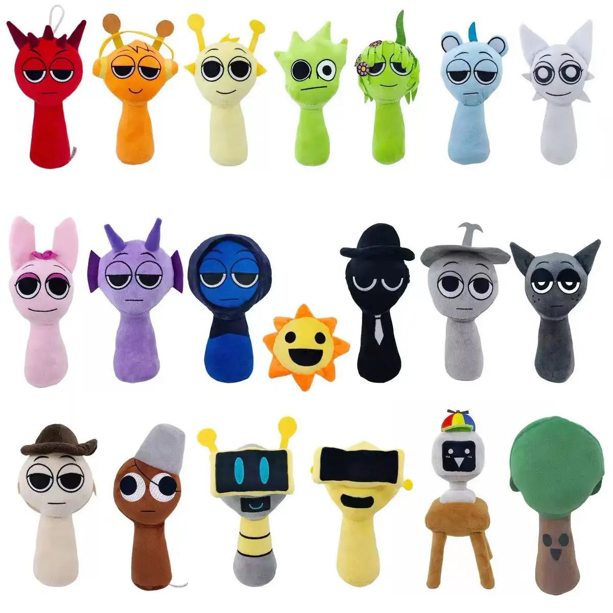 Brinquedos de Pelúcia Sprunki, Bonecos Macios e Recheados, Almofada de Jogo de Desenho Animado para Crianças, Presente de Aniversário e Natal - Colecionável de Pelúcia