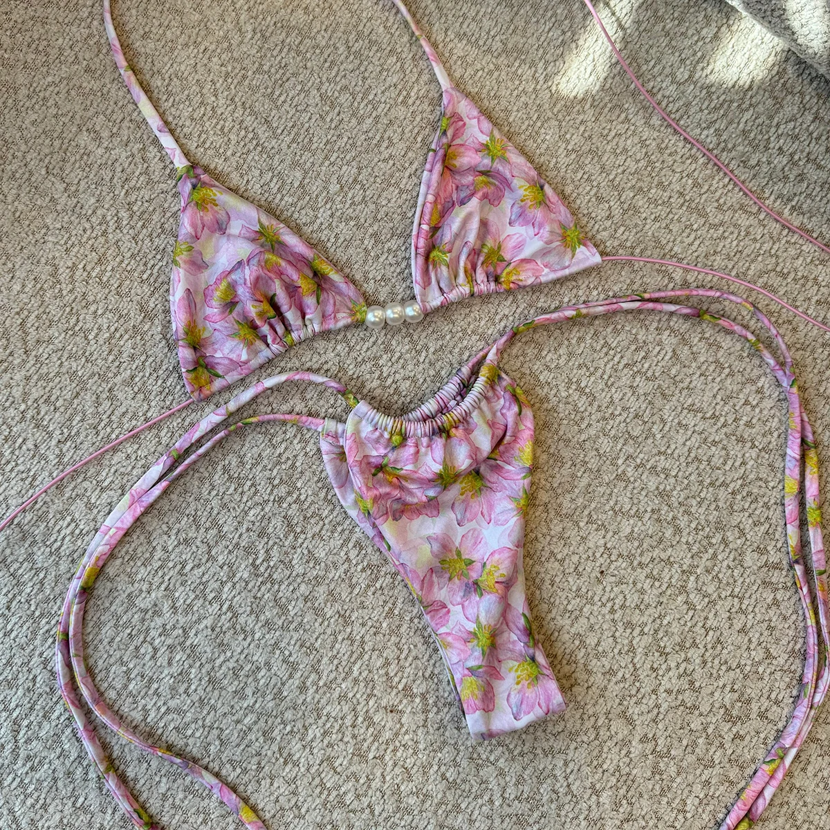 مايكرو البيكينيات 2025 مثير النساء ملابس السباحة الإناث الأزهار مجموعة البكيني Biquini ثوب السباحة البرازيلي لباس سباحة بحر #3