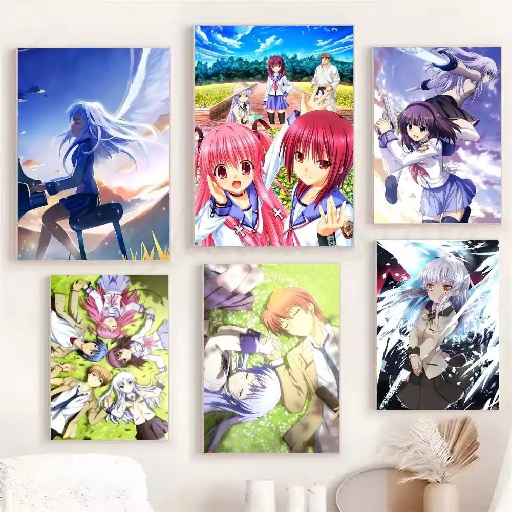 Classic Japanese Anime A-Angel Beats Manga Posters Fancy Wall Sticker for Living Room Bar Decoration Wall Decor