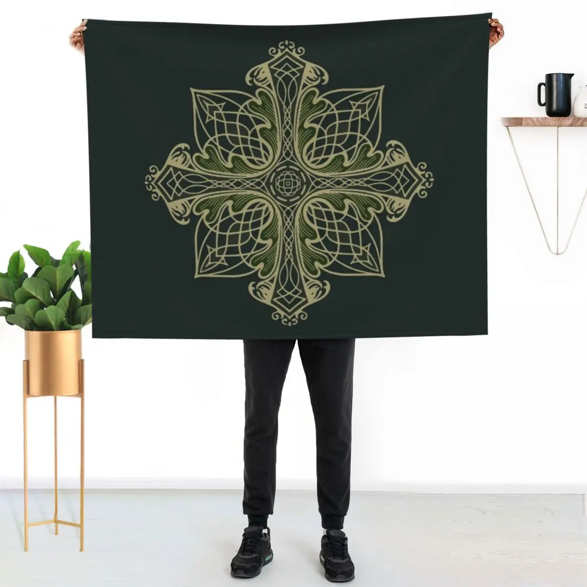 Celtic Oak Cross Throw Blanket Luxury Thicken Polar warm for winter Comforter Tourist for sofa Blankets