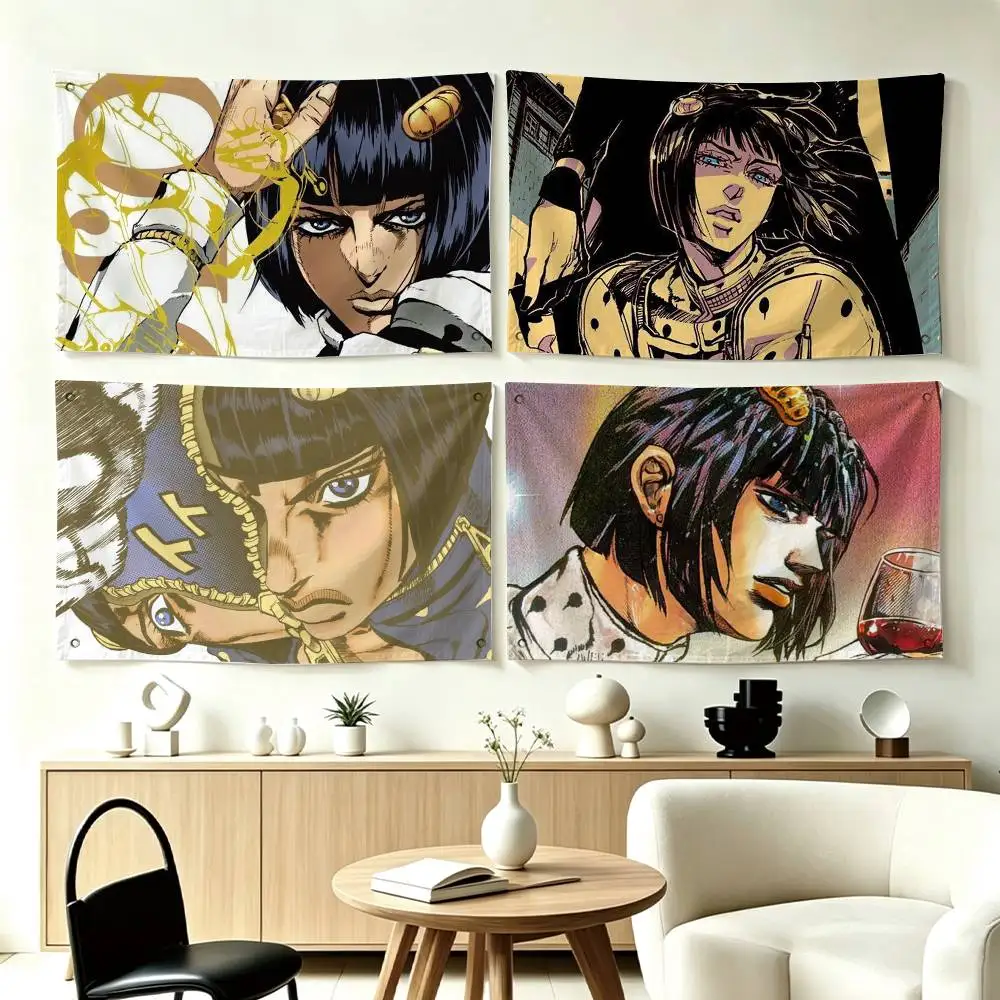 J-JOJOs B-Bruno B-Bucciarati Flags for Bedrooms Home Decor Items Outdoor Decors Garage Decoration Flaga