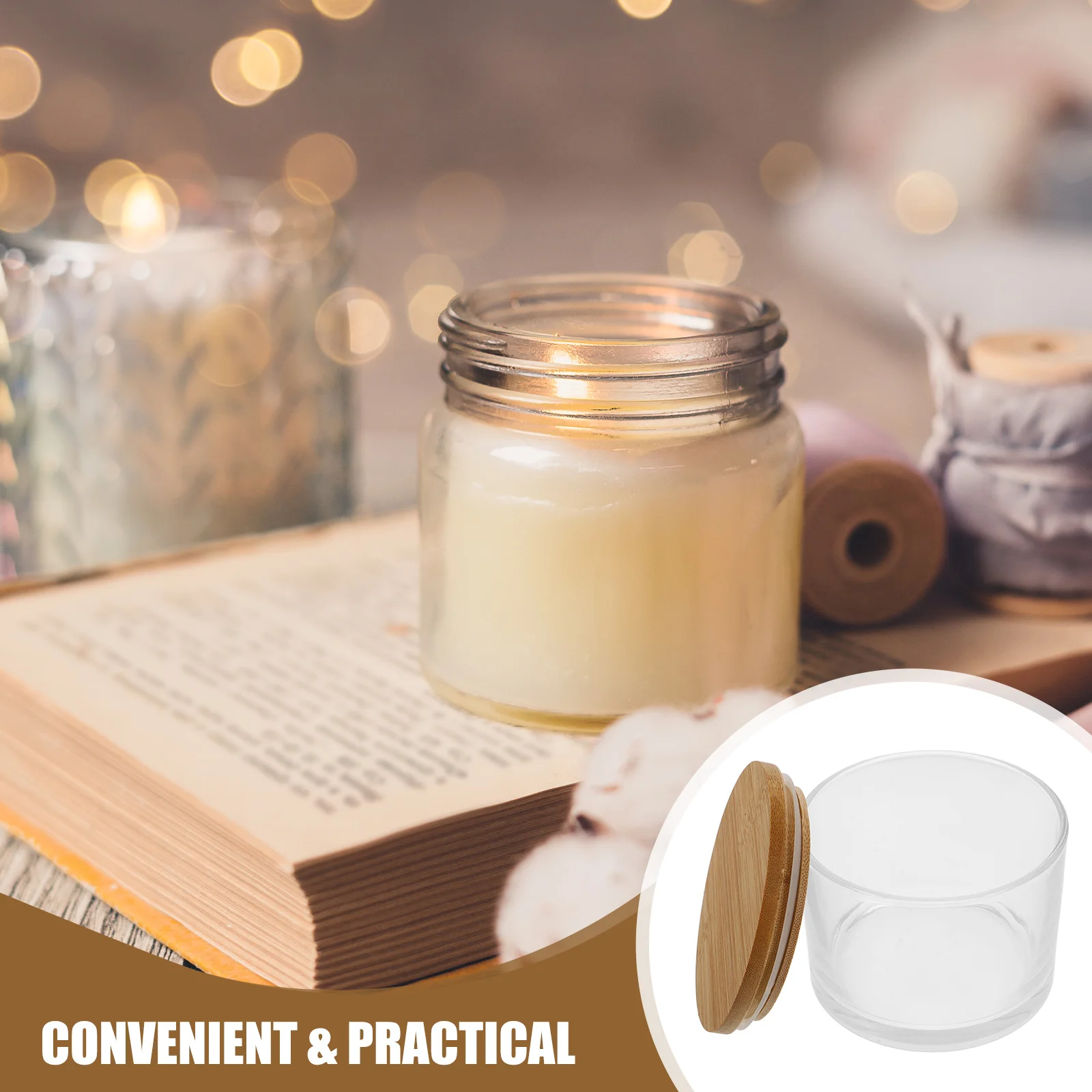 

2Pcs Glass Cups Transparent Empty Votive Holders for Soy Wax Making Table Centerpieces Aromatherapy Use