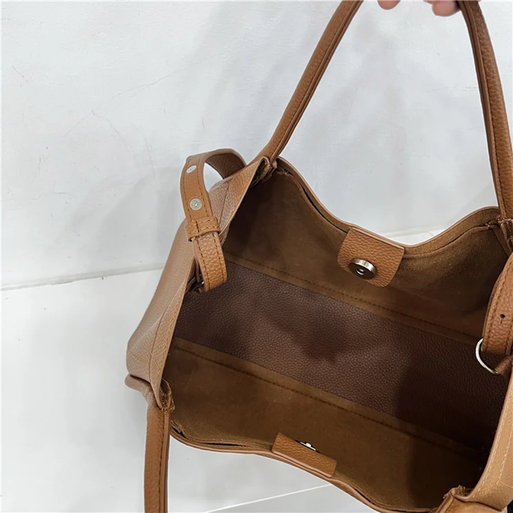 Leather Tote Bag and Pouch Women Large Capacity Fashion Hobo Bag Casual Crossbody Bag Clutch Bag Shopper Bag