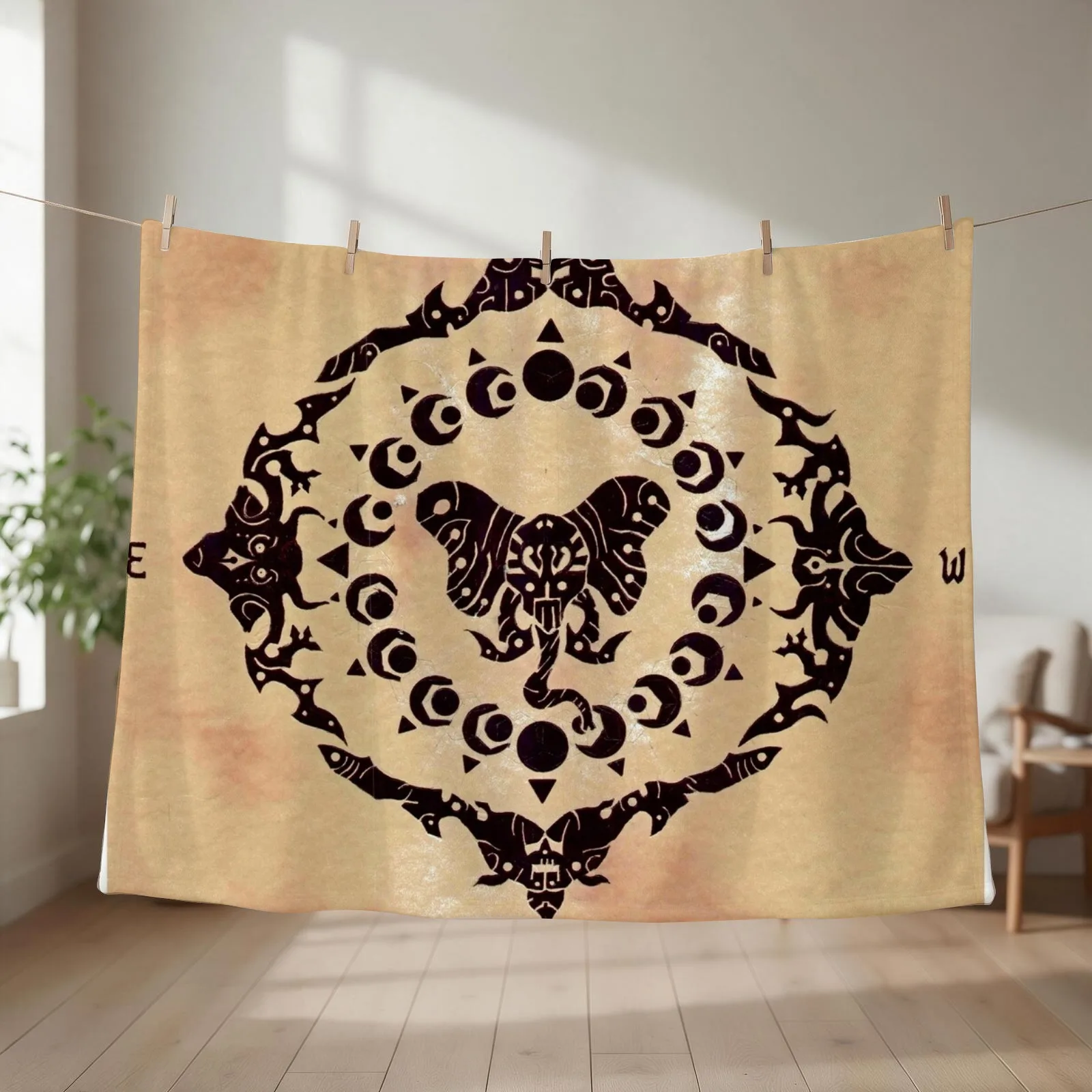 Elephant Compass Throw Blanket couch cozy soft plush fuzzy picnic outdoor blanket
